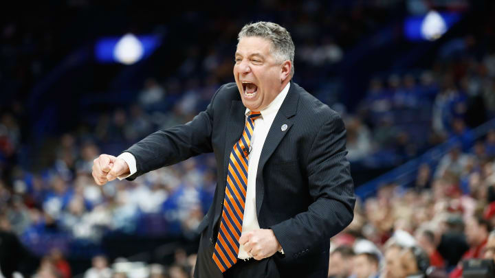 ST LOUIS, MO – MARCH 09: Head coach Bruce Pearl of Auburn Tigers reacts during the game against the Alabama Crimson Tide in the quarterfinals round of the 2018 SEC Basketball Tournament at Scottrade Center on March 9, 2018 in St Louis, Missouri. (Photo by Andy Lyons/Getty Images)
