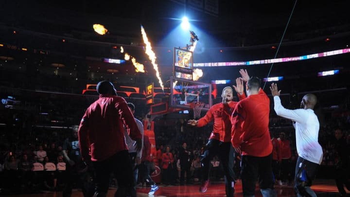 November 21, 2016; Los Angeles, CA, USA; Los Angeles Clippers and forward Blake Griffin (32) are introduced before playing against the Toronto Raptors at Staples Center. Mandatory Credit: Gary A. Vasquez-USA TODAY Sports