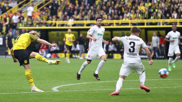 Julian Brandt scored the winner for Borussia Dortmund. (Photo by Lars Baron/Getty Images)