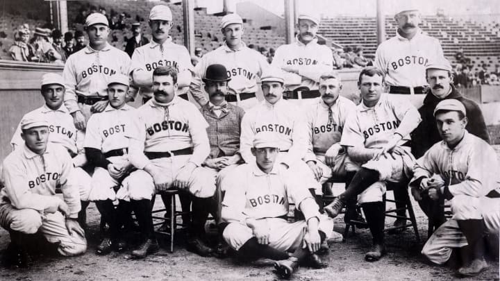 The 1892 Boston Beaneaters, one of Arthur Soden’s numerous championship creations.  Pictured are Hall of Famers King Kelly, middle row third from left, Kid Nichols, top row middle, John Clarkson, middle row, far right, and Hugh Duffy, front row, far right. (Photo by Mark Rucker/Transcendental Graphics, Getty Images)