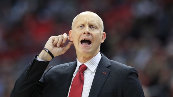 Chris Mack the head coach of the Louisville Cardinals . (Photo by Andy Lyons/Getty Images)