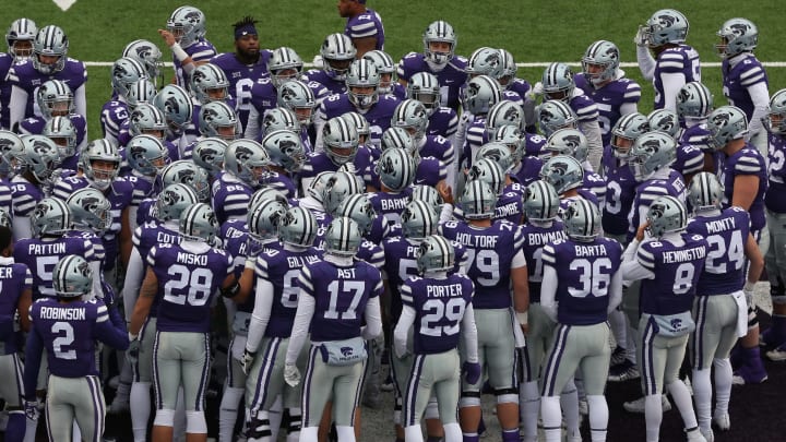 Kansas State players (Photo by Scott Winters/Icon Sportswire via Getty Images)