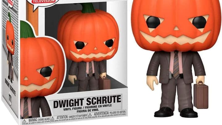 Discover Funko's The Office - Dwight with Pumpkinhead Pop! on Amazon.