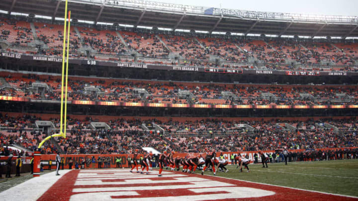 CLEVELAND, OH - DECEMBER 11: A view from the end-zone during the game between the Cleveland Browns and the Cincinnati Bengals at Cleveland Browns Stadium on December 11, 2016 in Cleveland, Ohio. (Photo by Justin K. Aller/Getty Images)