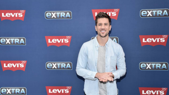 NEW YORK, NEW YORK - OCTOBER 30: (EXCLUSIVE COVERAGE) Jordan Rodgers visits "Extra" filmed live at the Levi's Store Times Square on October 30, 2019 in New York City. (Photo by Steven Ferdman/Getty Images)