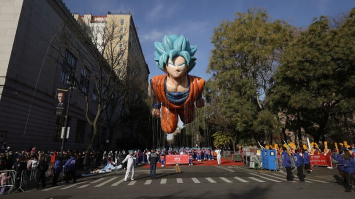 NEW YORK, NEW YORK - NOVEMBER 25: The Goku from "Dragon Ball" balloon during the 95th Macy's Thanksgiving Day Parade on November 25, 2021 in New York City. (Photo by Michael Loccisano/Getty Images)