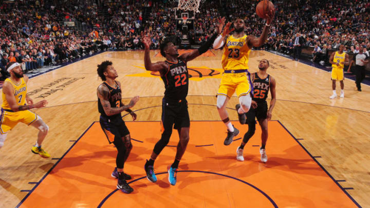 LeBron James, Deandre Ayton, Kelly Oubre, Phoenix Suns(Photo by Barry Gossage/NBAE via Getty Images)