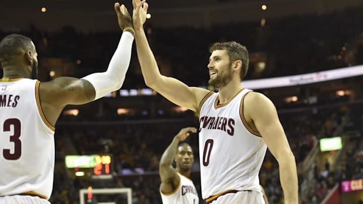 Cleveland Cavaliers forward forward Kevin Love (0) is in my DraftKings daily picks for today. Mandatory Credit: David Richard-USA TODAY Sports