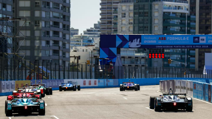 PUNTA DEL ESTE, URUGUAY – MARCH 17: In this handout provided by FIA Formula E, Drivers practice their starts (Photo by Sam Bloxham/FIA Formula E via Getty Images)