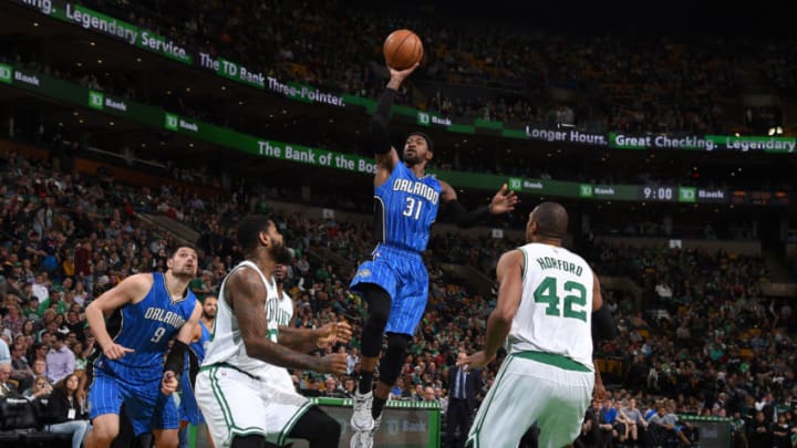 BOSTON, MA - March 31: Terrence Ross #31 of the Orlando Magic shoots the ball against the Boston Celtics on March 31, 2017 at the TD Garden in Boston, Massachusetts. NOTE TO USER: User expressly acknowledges and agrees that, by downloading and or using this photograph, User is consenting to the terms and conditions of the Getty Images License Agreement. Mandatory Copyright Notice: Copyright 2017 NBAE (Photo by Brian Babineau/NBAE via Getty Images)