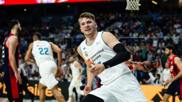 MADRID, SPAIN – JUNE 15: Luka Doncic, #7 guard of Real Madrid during the Liga Endesa game between Real Madrid and Kirolbet Baskonia at Wizink Center on June 15, 2018 in Madrid, Spain. (Photo by Sonia Canada/Getty Images)