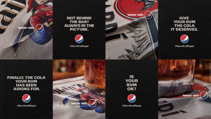 Pepsi and rum campaign imagery