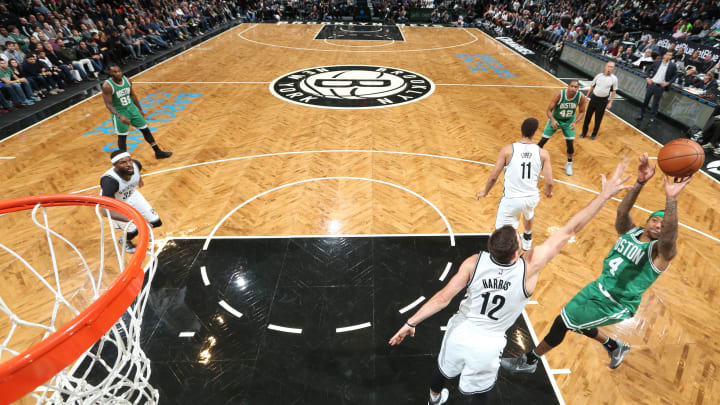 BROOKLYN, NY – NOVEMBER 23: Isaiah Thomas #4 of the Boston Celtics shoots the ball against the Brooklyn Nets on November 23, 2016 at Barclays Center in Brooklyn, New York. NOTE TO USER: User expressly acknowledges and agrees that, by downloading and or using this Photograph, user is consenting to the terms and conditions of the Getty Images License Agreement. Mandatory Copyright Notice: Copyright 2016 NBAE (Photo by Nathaniel S. Butler/NBAE via Getty Images)