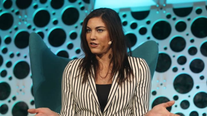 DUBLIN, IRELAND - OCTOBER 17: One - Zero 2017, Hope Solo speaking at Croke Park on October 17, 2017 in Dublin, Ireland. (Photo by Lorraine O'Sullivan/Getty Images)