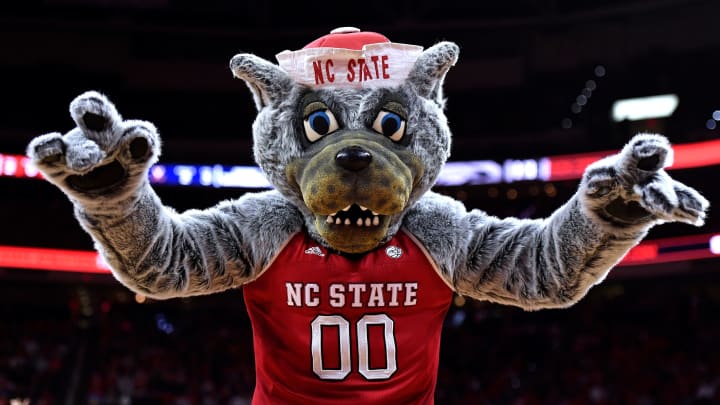 Mr. Wuf, the mascot North Carolina State Basketball (Photo by Lance King/Getty Images)