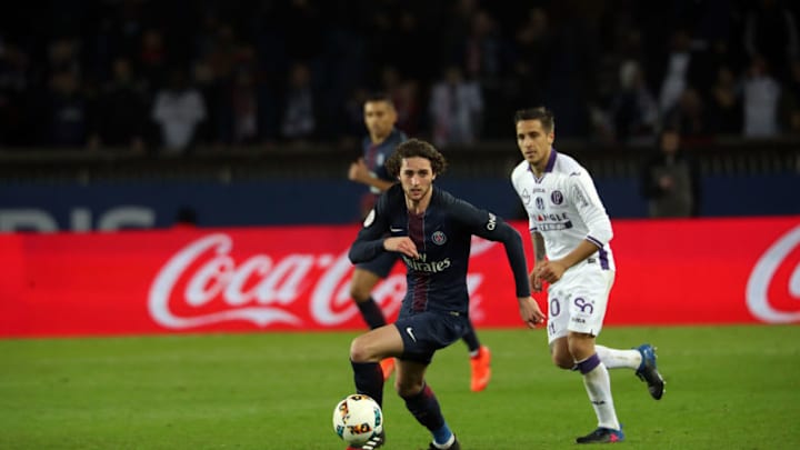 Adrien Rabiot of PSG during the French Ligue 1 match between Paris Saint Germain and Toulouse at Parc des Princes on February 19, 2017 in Paris, France. (Photo by Antoine Gyori/ Getty Images)