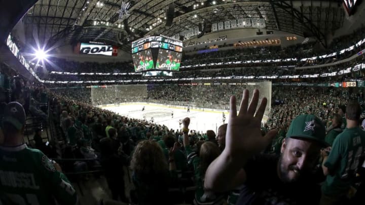 DALLAS, TX - OCTOBER 13: Fans of the Dallas Stars celebrate a goal against the Anaheim Ducks during opening night of the 2016-2017 season at American Airlines Center on October 13, 2016 in Dallas, Texas. (Photo by Ronald Martinez/Getty Images)