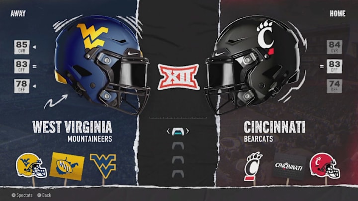 CFB 25 Simulation: WVU vs. Cincinnati.mp4