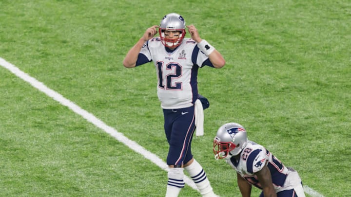 HOUSTON, TX - FEBRUARY 05: New England Patriots quarterback Tom Brady (12) calls out a play during the Super Bowl LI between the New England Patriots and Atlanta Falcon on February 5, 2017 at NRG Stadium in Houston, Texas. i(Photo by Leslie Plaza Johnson/Icon Sportswire via Getty Images)