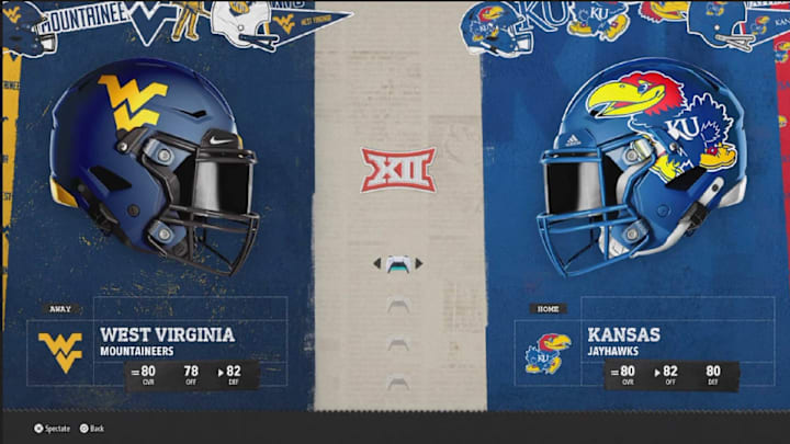 College Football 26 Simulation: West Virginia vs. Kansas