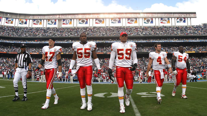 The team captains of the Kansas CIty Chiefs (Photo by Tim Umphrey/Getty Images)