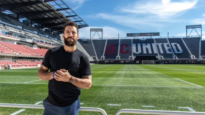 WASHINGTON, DC - Paul Rabil, co-founder and star player of the Premier Lacrosse League poses at Audi Field in Washington, DC, one of the locations the league will visit as it begins its inaugural season summer 2019. (Photo courtesy of Premier Lacrosse League)