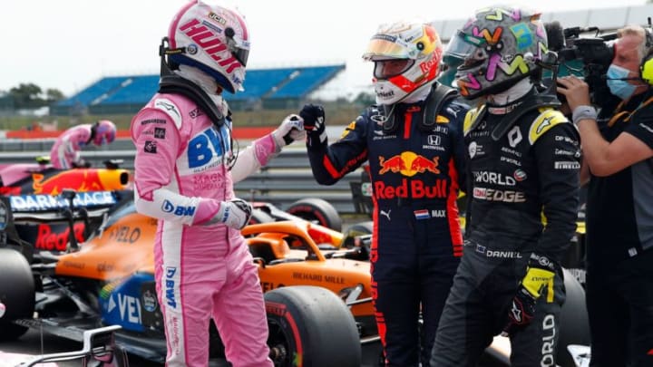 Nico Hulkenberg, Racing Point, and Max Verstappen, Red Bull, Formula 1 (Photo by ANDREW BOYERS/POOL/AFP via Getty Images)