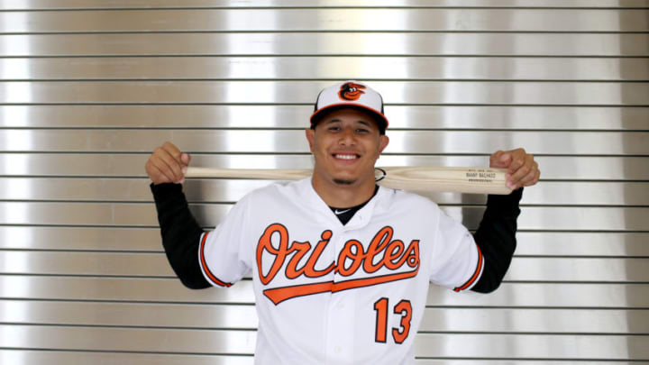SARASOTA, FL - FEBRUARY 20: Manny Machado #13 of the Baltimore Orioles poses for a photo during photo days at Ed Smith Stadium on February 20, 2018 in Sarasota, FL. (Photo by Rob Carr/Getty Images)