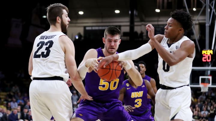 BOULDER, COLORADO – DECEMBER 10: Austin Phyfe #50 of the Northern Iowa Panthers (Photo by Lizzy Barrett/Getty Images)