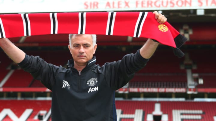 MANCHESTER, ENGLAND - JULY 5: New Manchester United manager Jose Mourinho during his introduction to the media at Old Trafford on July 5, 2016 in Manchester, England. (Photo by Dave Thompson/Getty Images)