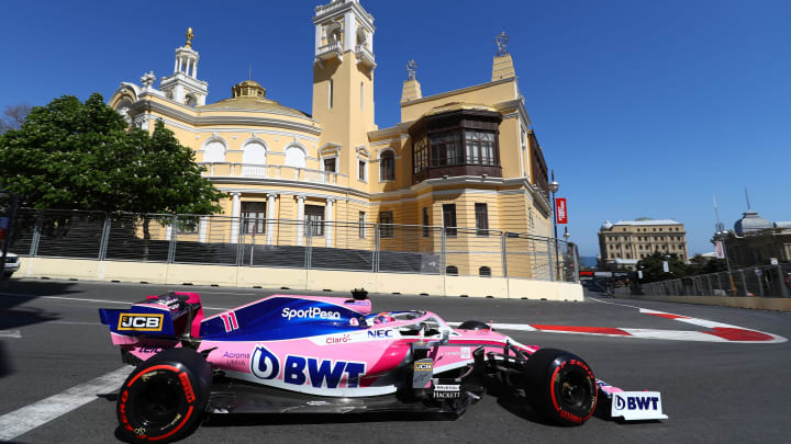 BAKU, AZERBAIJAN – APRIL 27: Sergio Perez of Mexico driving the (11) Racing Point RP19 Mercedes (Photo by Mark Thompson/Getty Images)