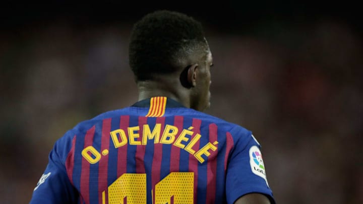 VALLADOLID, SPAIN - AUGUST 25: Ousmane Dembele of FC Barcelona during the La Liga Santander match between Real Valladolid v FC Barcelona at the Estadio Nuevo José Zorrilla on August 25, 2018 in valladolid Spain (Photo by David S. Bustamante/Soccrates/Getty Images)