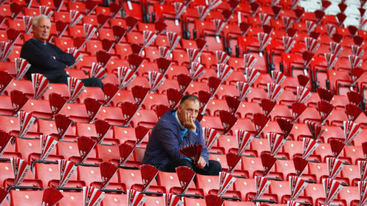 SOUTHAMPTON, ENGLAND - OCTOBER 15: Fans look on from the stands prior to the Premier League match between Southampton and Newcastle United at St Mary's Stadium on October 15, 2017 in Southampton, England. (Photo by Clive Rose/Getty Images)