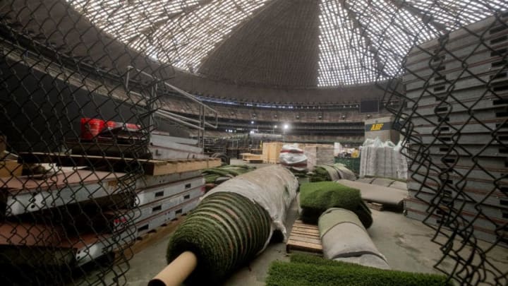 HOUSTON, TX – FEBRUARY 2: The interior of the Houston Astrodome in Houston, TX is pictured on Feb. 2, 2017. The stadium, once called the ‘8th Wonder of the World,’ is now closed and in disrepair. (Photo by Stan Grossfeld/The Boston Globe via Getty Images)