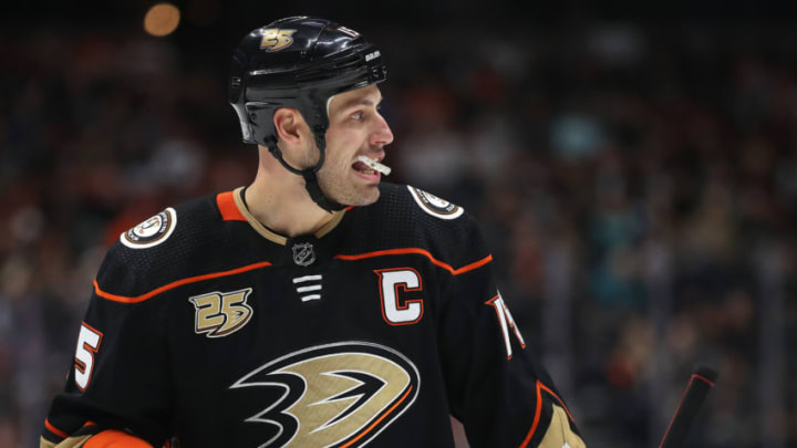 ANAHEIM, CALIFORNIA - MARCH 06: Ryan Getzlaf #15 of the Anaheim Ducks looks on during the third period of a game against the St. Louis Blues at Honda Center on March 06, 2019 in Anaheim, California. (Photo by Sean M. Haffey/Getty Images)
