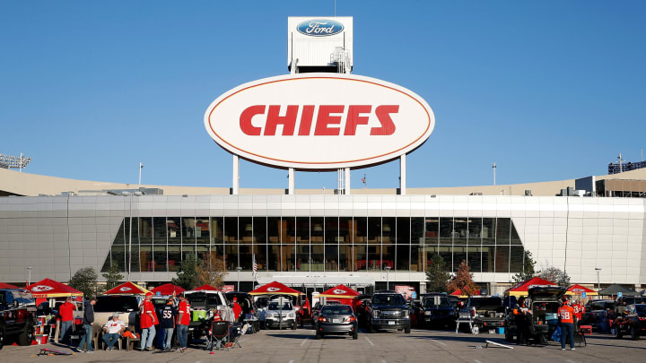 KANSAS CITY, MO – OCTOBER 28: A general view of the outside of Arrowhead stadium ahead of the game between the Denver Broncos and the Kansas City Chiefs 28, 2018 in Kansas City, Missouri. (Photo by Jamie Squire/Getty Images)