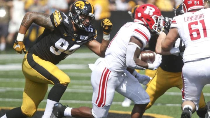 A.J. Epenesa, Iowa Hawkeyes. (Photo by Matthew Holst/Getty Images)