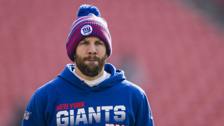 LANDOVER, MD - DECEMBER 22: Alex Tanney #3 of the New York Giants looks on before the game against the Washington Redskins at FedExField on December 22, 2019 in Landover, Maryland. (Photo by Scott Taetsch/Getty Images)