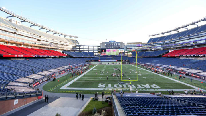 Nov 29, 2020; Foxborough, Massachusetts, USA; General view of Gillette Stadium during a game between the New England Patriots and the Arizona Cardinals. Mandatory Credit: Paul Rutherford-USA TODAY Sports