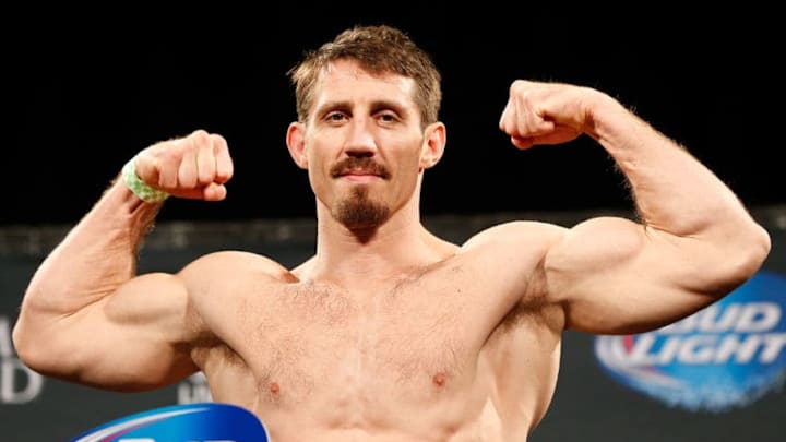 LAS VEGAS, NV - SEPTEMBER 26: Tim Kennedy weighs in during the UFC 178 weigh-in at the MGM Grand Conference Center on September 26, 2014 in Las Vegas, Nevada. (Photo by Josh Hedges/Zuffa LLC/Zuffa LLC via Getty Images)