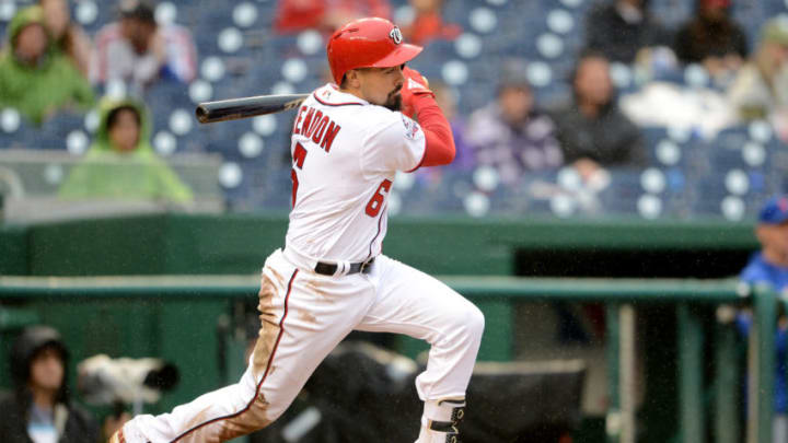 WASHINGTON, DC - SEPTEMBER 23: Anthony Rendon #6 of the Washington Nationals bats against the New York Mets at Nationals Park on September 23, 2018 in Washington, DC. (Photo by G Fiume/Getty Images)