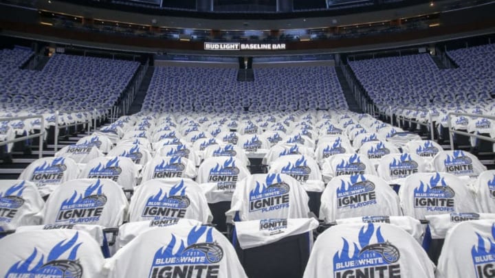 The Amway Center and other NBA arenas will sit empty as the league has suspended the 2020 season. (Photo by Don Juan Moore/Getty Images)