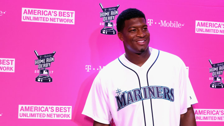 MIAMI BEACH, FL – JULY 10: Jameis Winston arrives at the T-Mobile Presents Derby After Dark at Faena Forum on uly 10, 2017 in Miami Beach, Florida. (Photo by Gustavo Caballero/Getty Images)