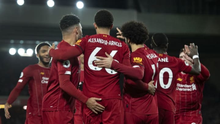 Liverpool players, Anfield (Photo by Visionhaus)