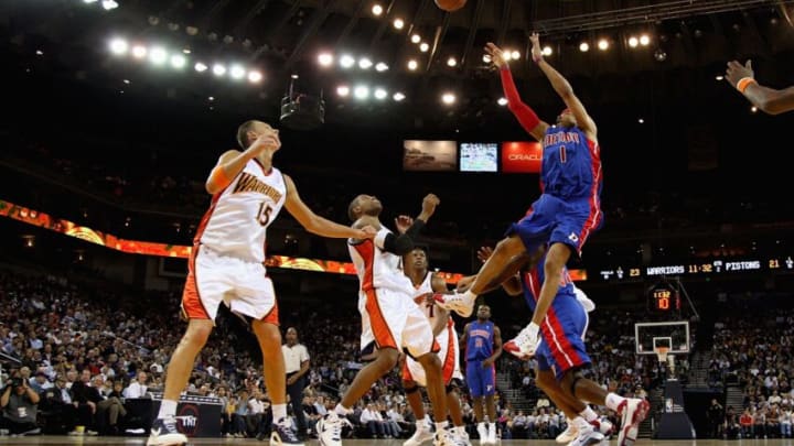 Allen Iverson #1 of the Detroit Pistons (Photo by Jed Jacobsohn/Getty Images)
