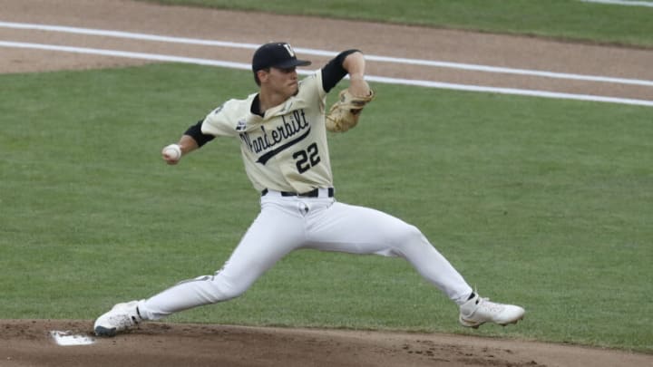 Vanderbilt pitcher Jack Leiter Mandatory Credit: Bruce Thorson-USA TODAY Sports