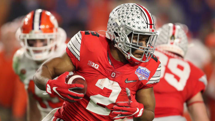 Former Ohio State running back J.K. Dobbins would be a good option as a rookie running back, as he is poised to have a ton of touches. (Photo by Christian Petersen/Getty Images)