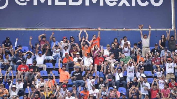 Houston Astros and baseball fans alike during the Mexico Series (Photo by Azael Rodriguez/Getty Images)