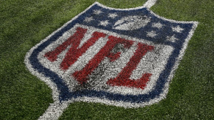 CINCINNATI, OH - JANUARY 2: An NFL shield logo is painted on the field prior to an NFL football game between the Cincinnati Bengals and the Buffalo Bills at Paycor Stadium on January 2, 2023 in Cincinnati, Ohio. (Photo by Kevin Sabitus/Getty Images)