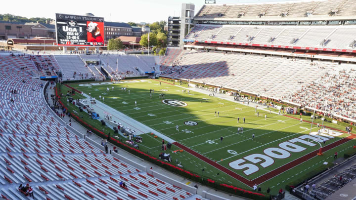Oct 3, 2020; Athens, Georgia, USA; A general view of the stadium prior to the game between the Georgia Bulldogs and the Auburn Tigers at Sanford Stadium. Mandatory Credit: Dale Zanine-USA TODAY Sports